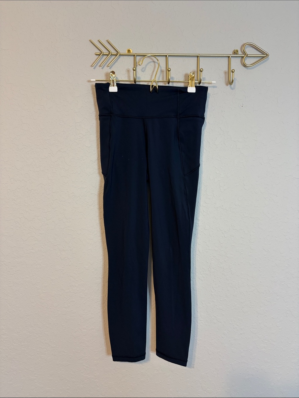 Lululemon Navy Leggings With Side Pockets Size 4